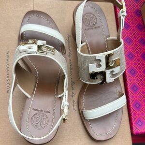 Tory Burch Beige and Cream Sandals